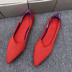 Damen spitz zulaufende Ballerinas mit atmungsaktivem Obermaterial