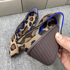 Damen elegante spitz zulaufende Ballerinas mit modischem Leopardenmuster