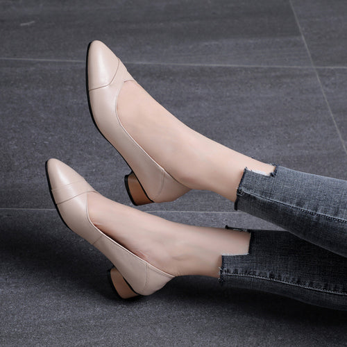 Damen elegante Ballerinas mit komfortabler Absatzhöhe und modischem Knickdesign R&B
