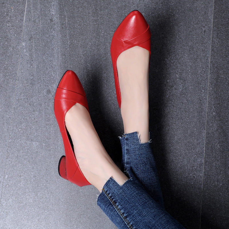 Damen elegante Ballerinas mit komfortabler Absatzhöhe und modischem Knickdesign R&B