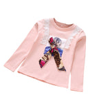 Mädchen Langarmshirt mit verspieltem Spitzenbesatz und modischem Schleifendetail R&B