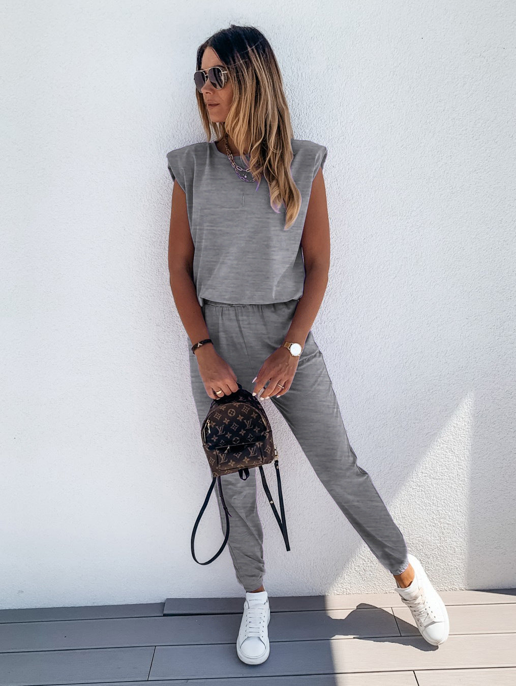 Damen lässiger Jumpsuit mit weichem, elastischem Material und modischem Cut R&B