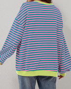ÜBERGROßES, GESTREIFTES SWEATSHIRT MIT LANGEN ÄRMELN