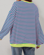 R&B | Übergrößen Streifen Langarm Sweatshirt