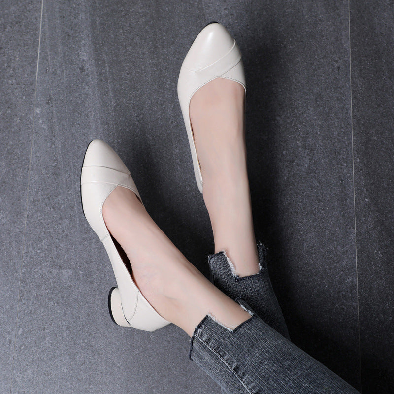 Damen elegante Ballerinas mit komfortabler Absatzhöhe und modischem Knickdesign R&B