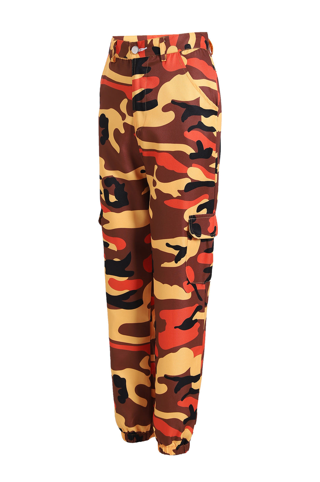 Damen Cargohose im modernen Camouflage-Design mit elastischem Bund und praktischen Taschen R&B
