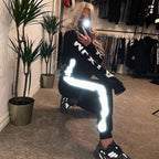 Damen Sportliches Jogginganzug mit reflektierenden Akzenten R&B