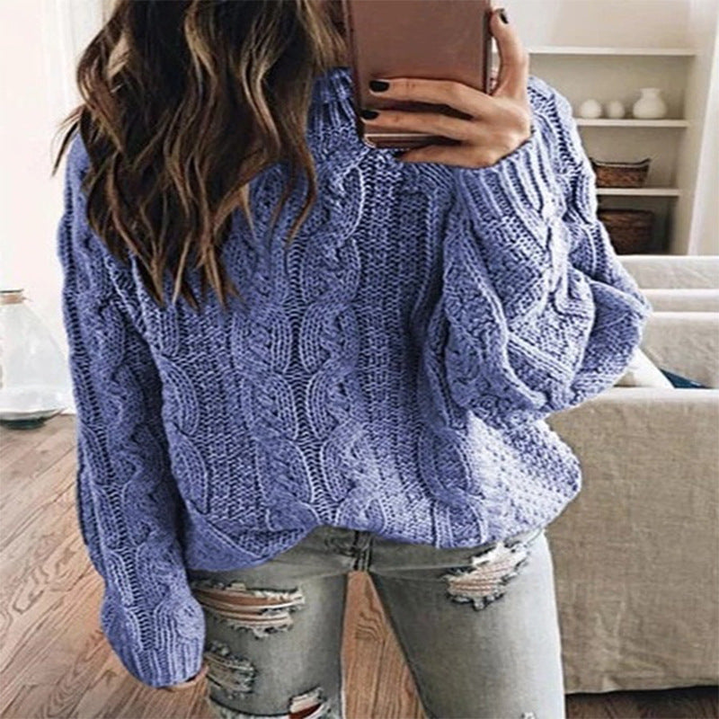 Damen Grobstrickpullover mit trendigem Zopfdesign R&B