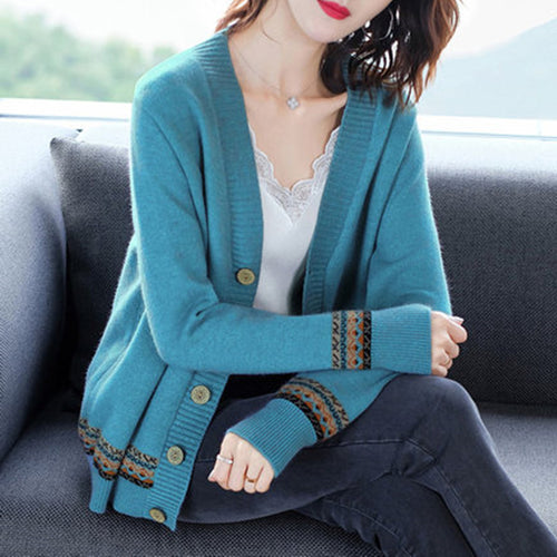 Damen Strickjacke mit eleganten Knopfdetails und modischer Häkelbordüre R&B