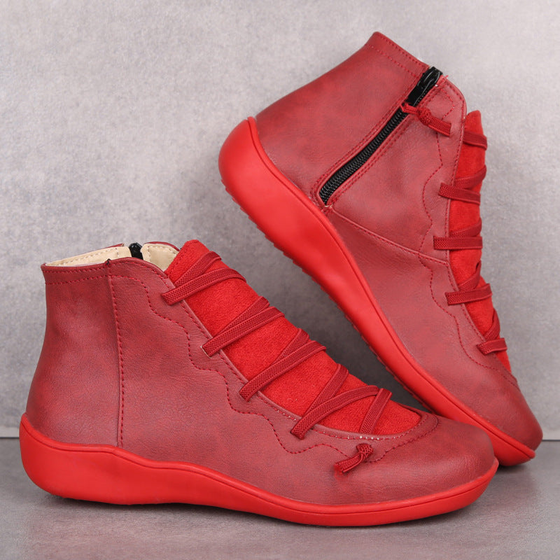Damen modische Sneakerboots mit robustem High-Top-Design und seitlichem Reißverschluss R&B