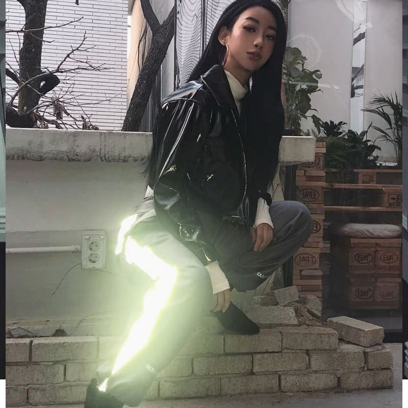 Damen Sportliches Jogginganzug mit reflektierenden Akzenten R&B