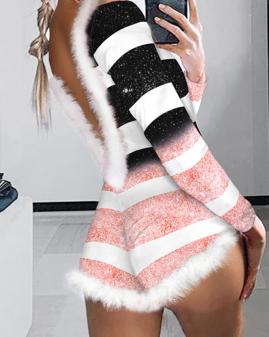 R&B | Weihnachts Floral Sexy Body Tight Jumpsuit Shorts