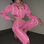 Damen Sportliches Trainingsset mit reflektierenden Details und elastischem Bund R&B