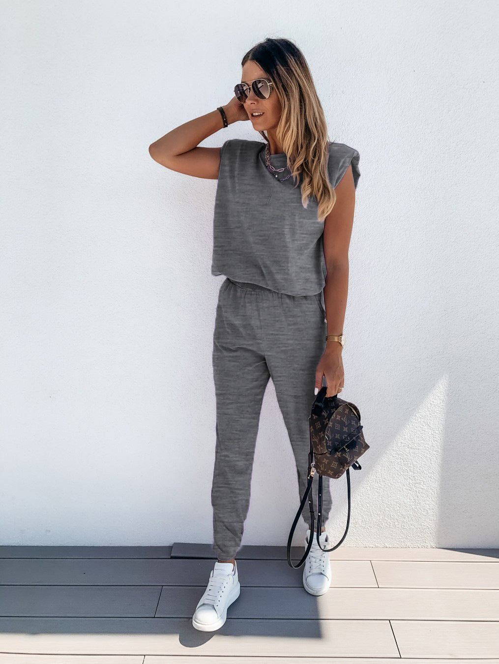 Damen lässiger Jumpsuit mit weichem, elastischem Material und modischem Cut R&B