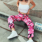 Damen Cargohose im modernen Camouflage-Design mit elastischem Bund und praktischen Taschen R&B