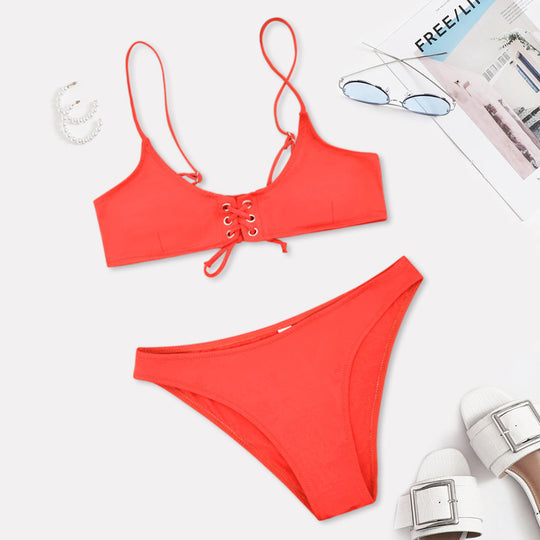Damen Bikini mit raffiniertem Schnür-Design R&B