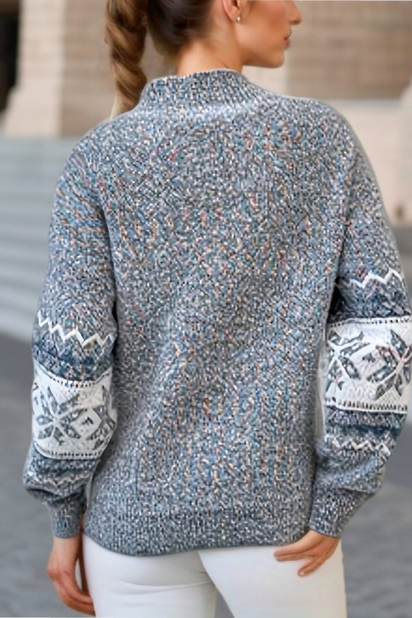 R&B | Schicker Weihnachts-Turtleneck mit Schneeflockenpullover