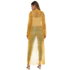 Damen luftiger Strickmantel mit durchbrochenem Design R&B