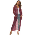 Damen luftiger Strickmantel mit durchbrochenem Design R&B