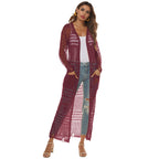 Damen luftiger Strickmantel mit durchbrochenem Design R&B