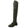 Damen Overknee-Stiefel mit modischer Schnürung und rutschfester Sohle R&B