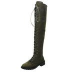 Damen Overknee-Stiefel mit modischer Schnürung und rutschfester Sohle R&B