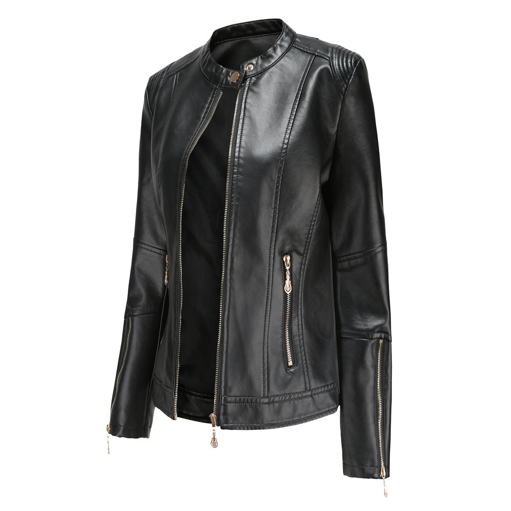 Damen modische Faux jacke mit minimalistischen Akzenten R&B