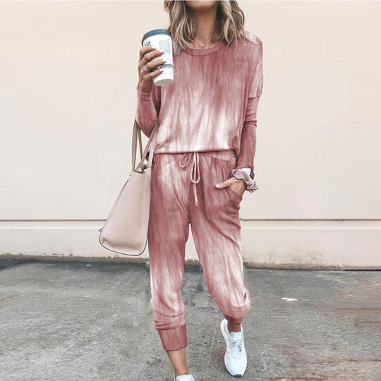 Damen Sweatpants-Set mit Sternen-Print und elastischem Bund R&B