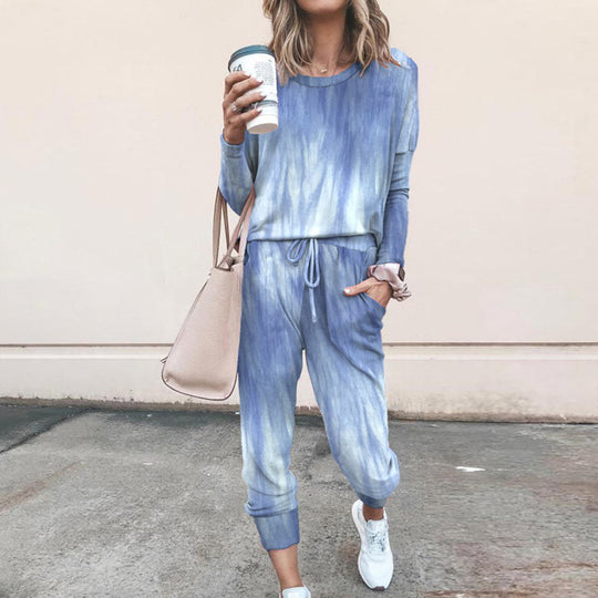 Damen Sweatpants-Set mit Sternen-Print und elastischem Bund R&B