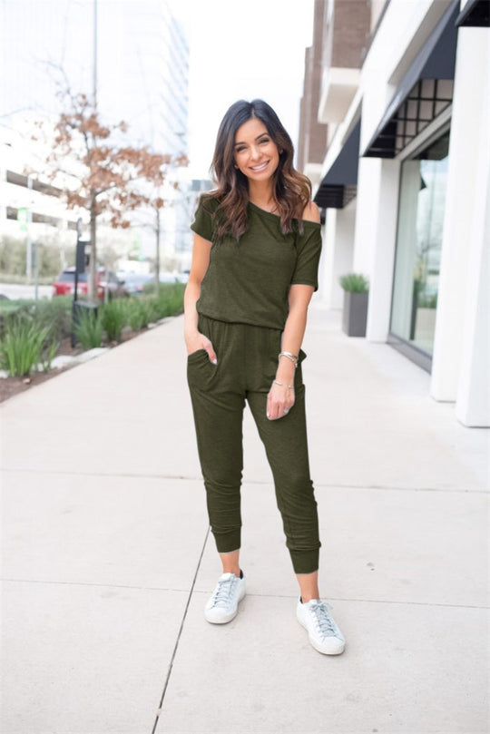 Damen Freizeit-Jumpsuit mit lässigem Schnitt und praktischen Taschen R&B
