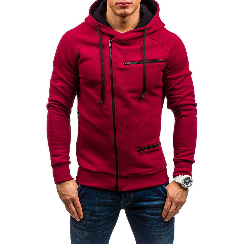 Herren Kapuzenjacke mit modernem Reißverschluss und kontrastiven Details R&B