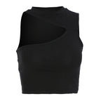 Damen sportliches Crop-Top mit kreativem Cut-Out-Design und atmungsaktivem Material R&B