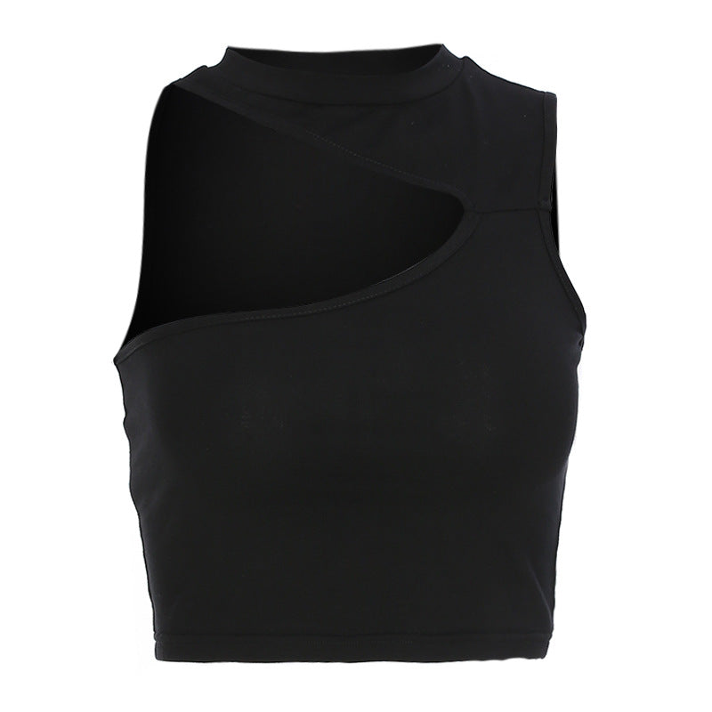 Damen sportliches Crop-Top mit kreativem Cut-Out-Design und atmungsaktivem Material R&B