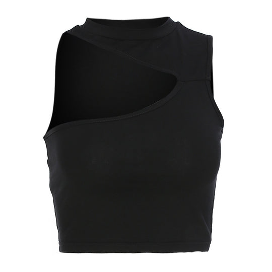 Damen sportliches Crop-Top mit kreativem Cut-Out-Design und atmungsaktivem Material R&B