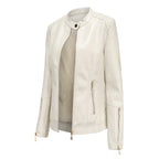 Damen modische Faux jacke mit minimalistischen Akzenten