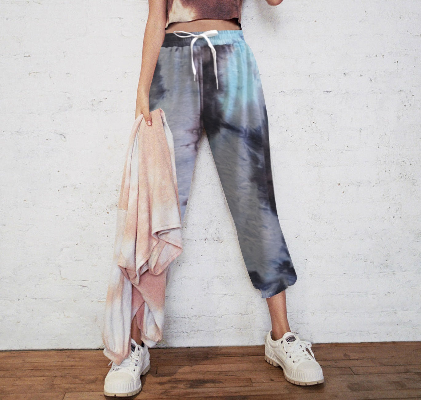 Damen Freizeithose mit lässigem Schnitt und modernen Batikmustern R&B