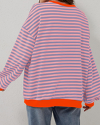 ÜBERGROßES, GESTREIFTES SWEATSHIRT MIT LANGEN ÄRMELN