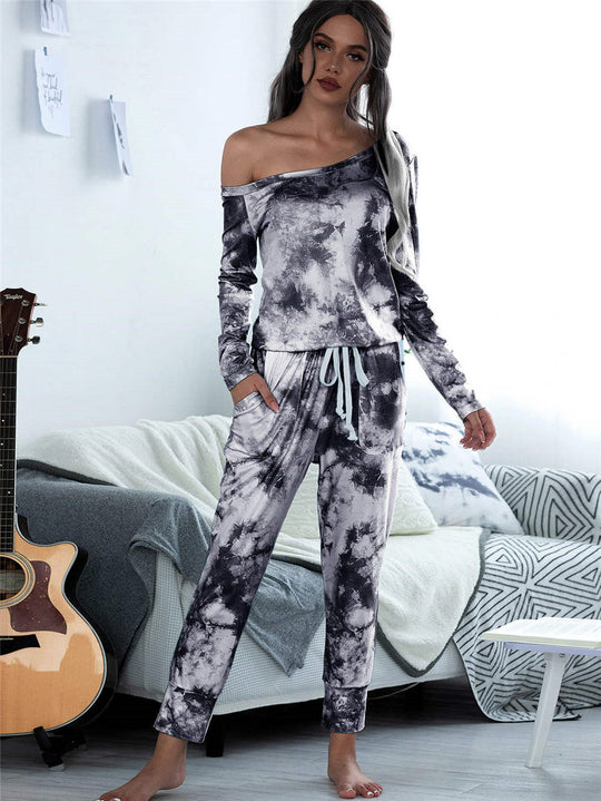 Damen lässiges Lounge-Set mit modischem Tie-Dye-Design R&B
