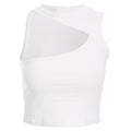 Damen sportliches Crop-Top mit kreativem Cut-Out-Design und atmungsaktivem Material R&B