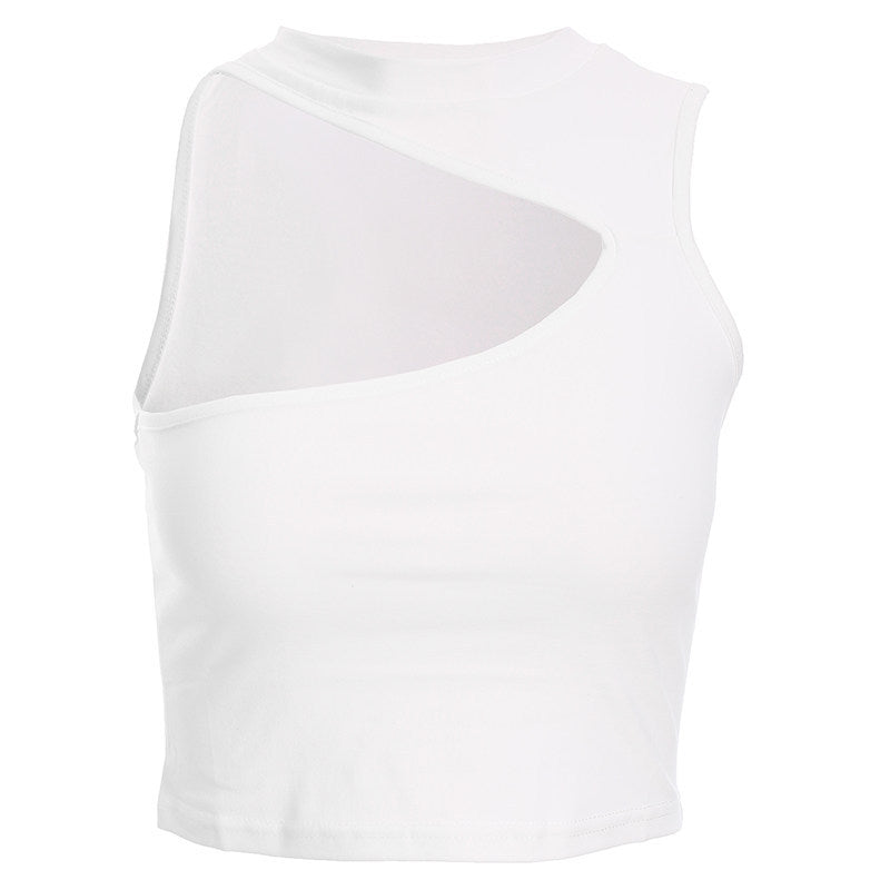 Damen sportliches Crop-Top mit kreativem Cut-Out-Design und atmungsaktivem Material R&B