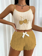 R&B | Bestickte Weste Shorts Set
