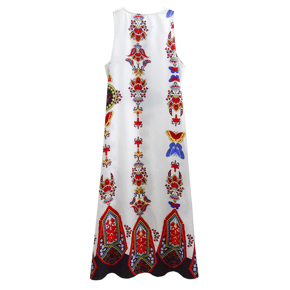 Damen Maxikleid mit floralem Design und schwingendem Saum R&B