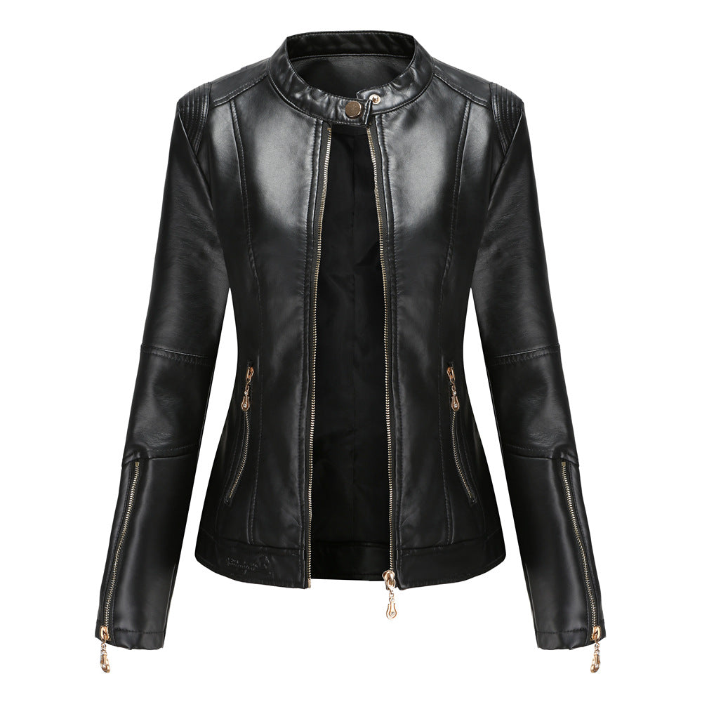 Damen modische Faux jacke mit minimalistischen Akzenten R&B