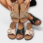 R&B | Stilvolle Schnallen Slide Sandalen