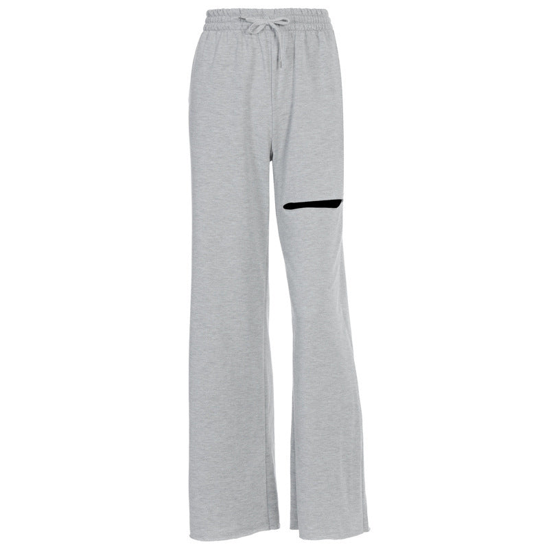 Damen Hochwertige Freizeithose mit modischen Riss-Details R&B