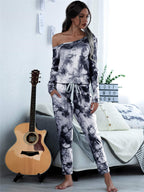 Damen lässiges Lounge-Set mit modischem Tie-Dye-Design R&B