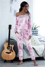 Damen lässiges Lounge-Set mit modischem Tie-Dye-Design R&B