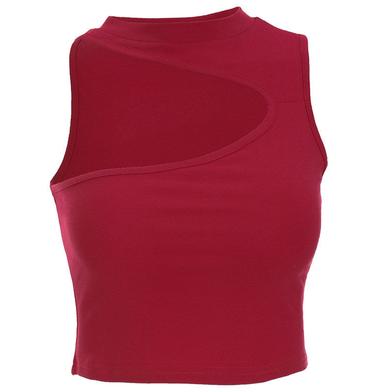 Damen sportliches Crop-Top mit kreativem Cut-Out-Design und atmungsaktivem Material R&B