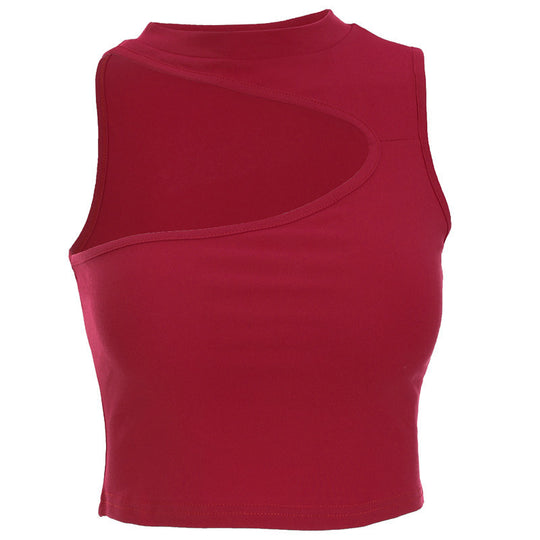 Damen sportliches Crop-Top mit kreativem Cut-Out-Design und atmungsaktivem Material R&B