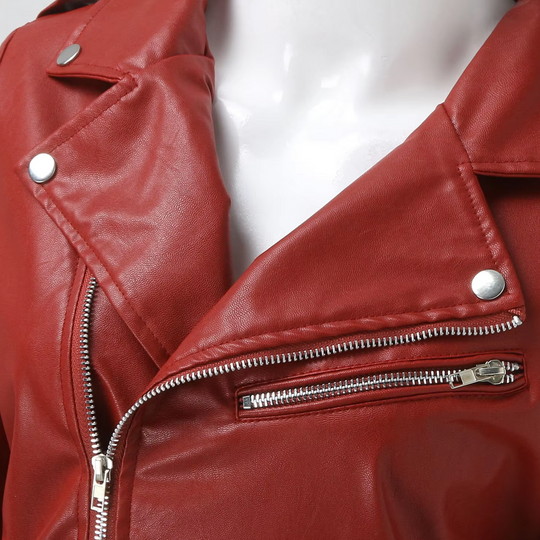 R&B | jacke Damen Biker Modell mit Gürtel und Reißverschlussdetails